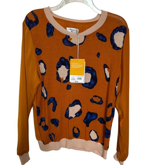 3.1 Phillip Lim for Target Light Knit Sweater Leopard Cheetah Print size L - Picture 1 of 5